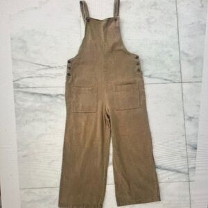 Corduroy Overalls in Olive Brown